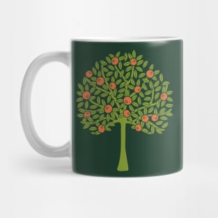 ORANGERIE Citrus Fruit Orange Tree Grove Tropical Botanical in Vintage 1970s Avocado Green and Burnt Orange on Dark Green - UnBlink Studio by Jackie Tahara Mug